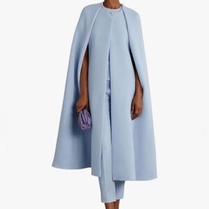 Uoozee | Powder Blue Crew Neck Cape/Long Coat | Size Medium | NEW WITH TAGS
